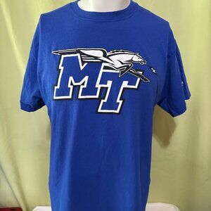 Middle Tennessee State University Lightning Men's Blue T Shirt Large Russell Ath
